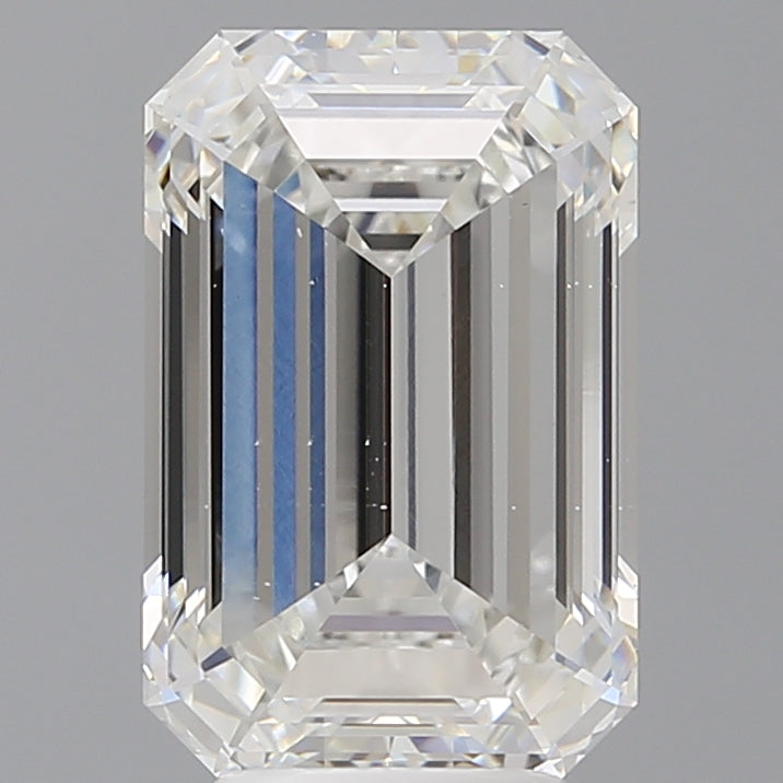 5.09 Carat Emerald Shaped, Ideal Cut, F Color, VS2 Clarity, IGI Certified Lab Grown Diamond