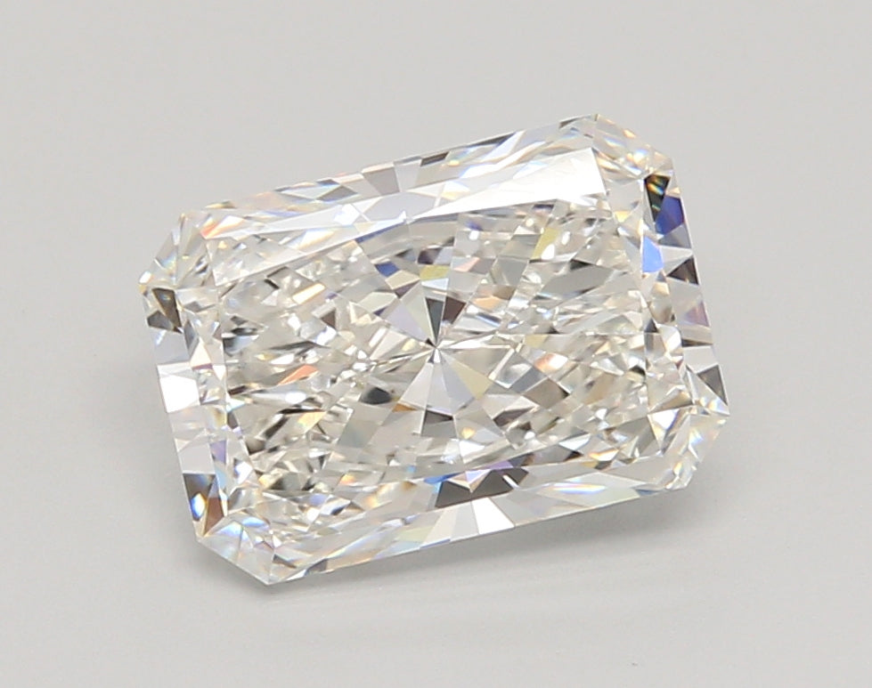 3.05 Carat Radiant Shaped, Ideal Cut, F Color, VVS2 Clarity, IGI Certified Lab Grown Diamond