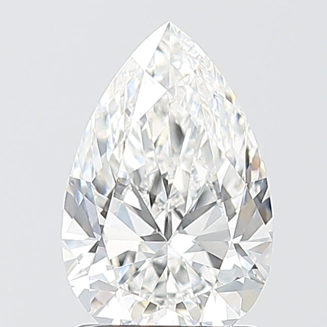 1.52 Carat Pear Shaped, Ideal Cut, E Color, VVS2 Clarity, IGI Certified Lab Grown Diamond
