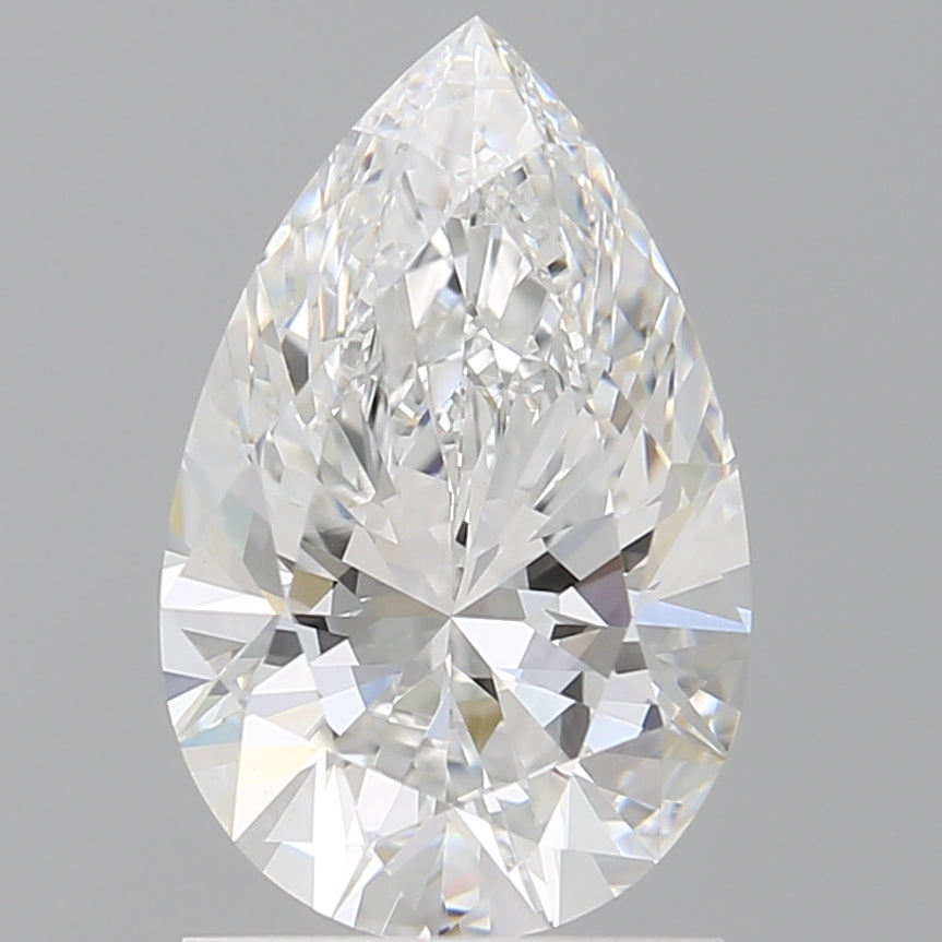 1.60 Carat Pear Shaped, Ideal Cut, E Color, VVS2 Clarity, IGI Certified Lab Grown Diamond