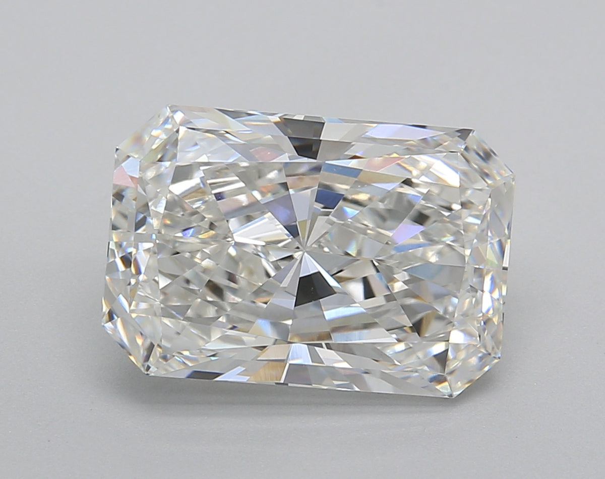 5.00 Carat Radiant Shaped, Excellent Cut, F Color, VVS2 Clarity, IGI Certified Lab Grown Diamond
