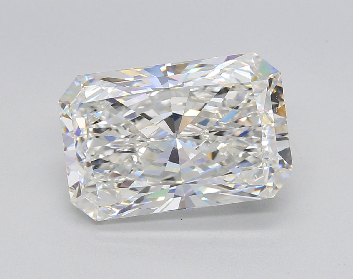 5.06 Carat Radiant Shaped, Ideal Cut, F Color, VS1 Clarity, IGI Certified Lab Grown Diamond