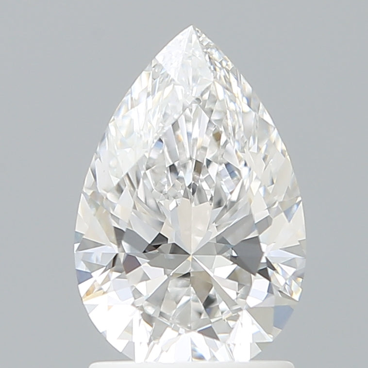 1.58 Carat Pear Shaped, Ideal Cut, E Color, VVS2 Clarity, IGI Certified Lab Grown Diamond