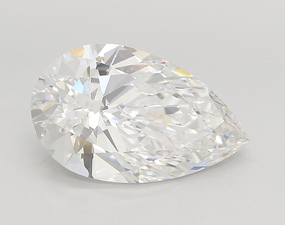 3.88 Carat Pear Shaped, Very Good Cut, E Color, VVS2 Clarity, IGI Certified Lab Grown Diamond