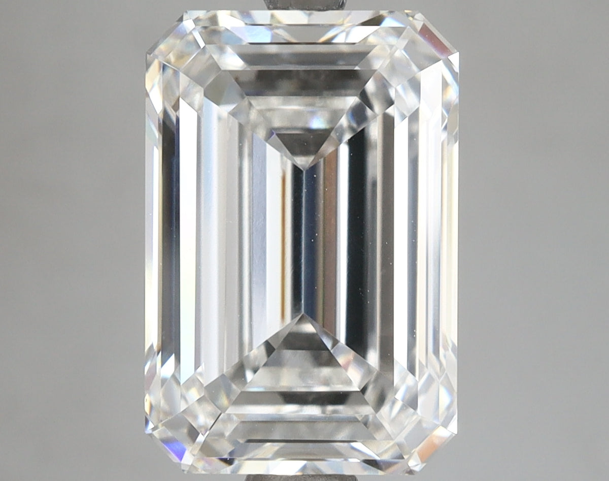 5.61 Carat Emerald Shaped, Ideal Cut, E Color, VVS2 Clarity, IGI Certified Lab Grown Diamond