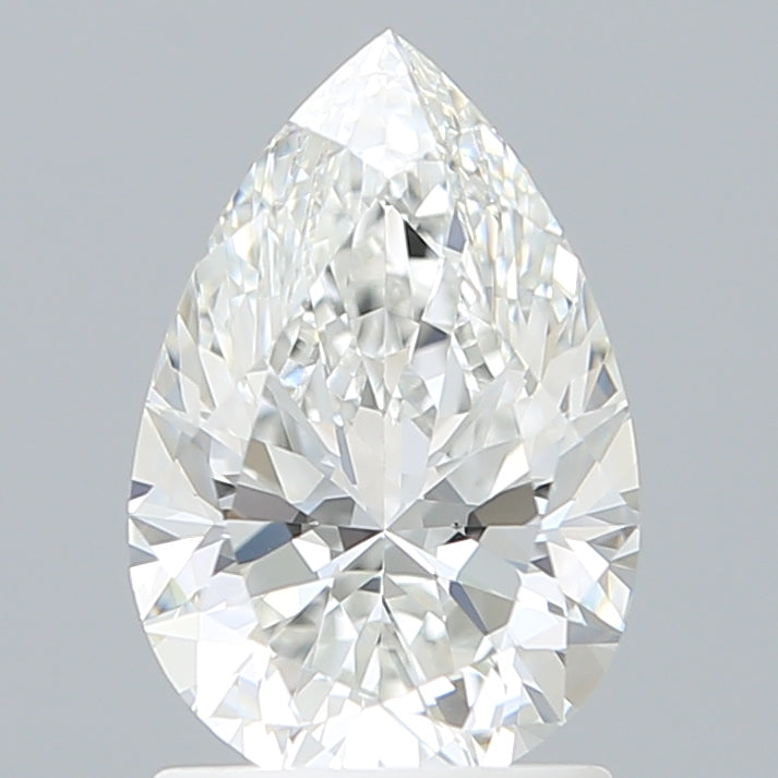 1.58 Carat Pear Shaped, Ideal Cut, E Color, VVS2 Clarity, IGI Certified Lab Grown Diamond