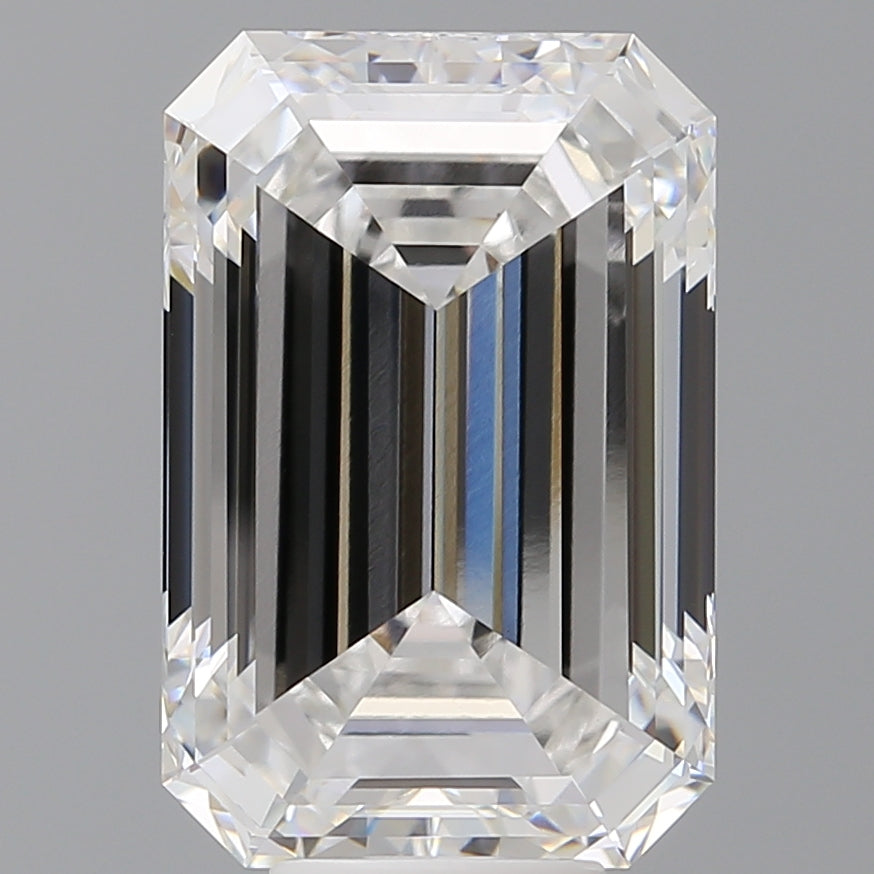 9.05 Carat Emerald Shaped, Ideal Cut, E Color, VVS2 Clarity, IGI Certified Lab Grown Diamond