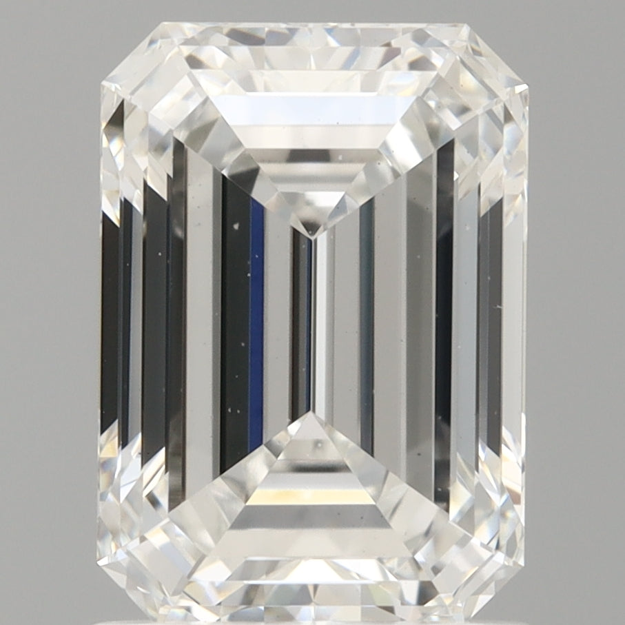 1.60 Carat Emerald Shaped, Ideal Cut, D Color, VVS2 Clarity, IGI Certified Lab Grown Diamond
