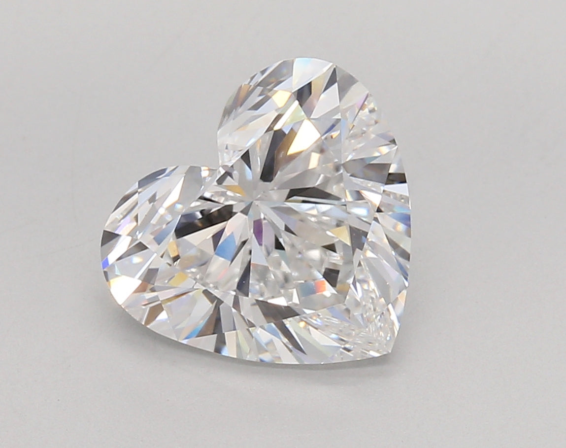 3.51 Carat Heart Shaped, Ideal Cut, D Color, VVS2 Clarity, IGI Certified Lab Grown Diamond