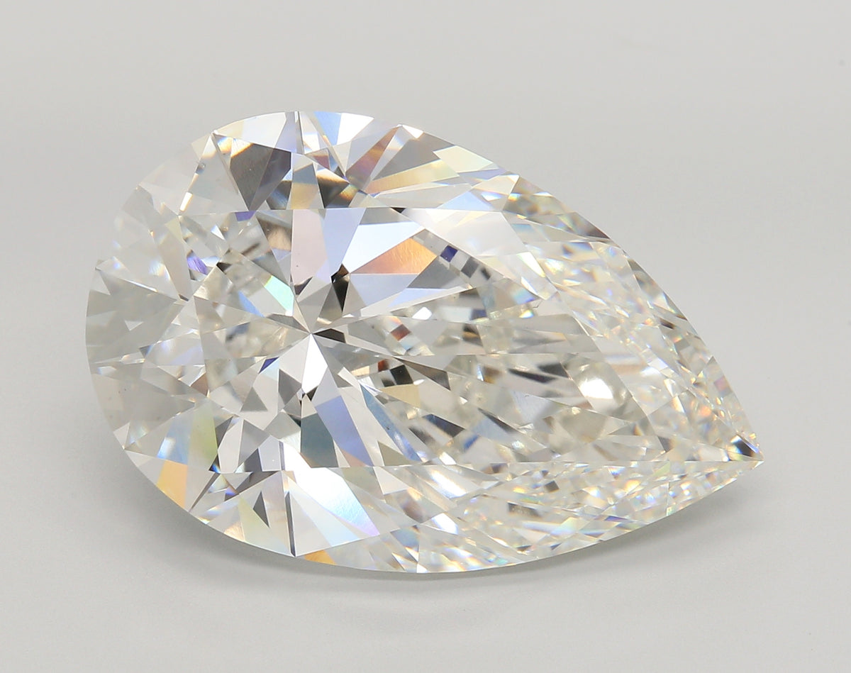 19.74 Carat Pear Shaped, Ideal Cut, G Color, VS1 Clarity, IGI Certified Lab Grown Diamond