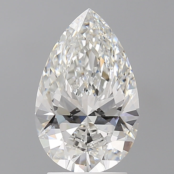 2.58 Carat Pear Shaped, Ideal Cut, F Color, VVS2 Clarity, IGI Certified Lab Grown Diamond