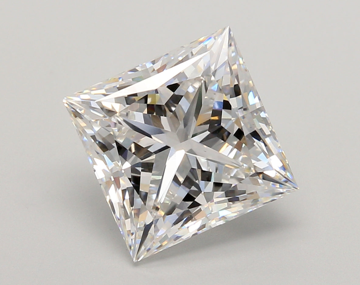 5.04 Carat Princess Shaped, Ideal Cut, E Color, VS1 Clarity, IGI Certified Lab Grown Diamond