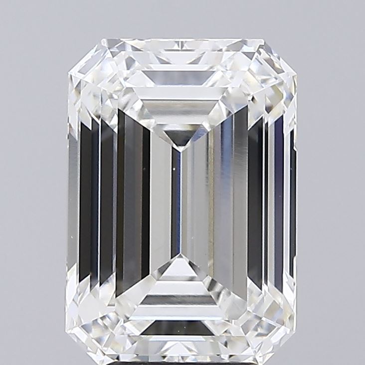 5.02 Carat Emerald Shaped, Ideal Cut, F Color, VS1 Clarity, IGI Certified Lab Grown Diamond