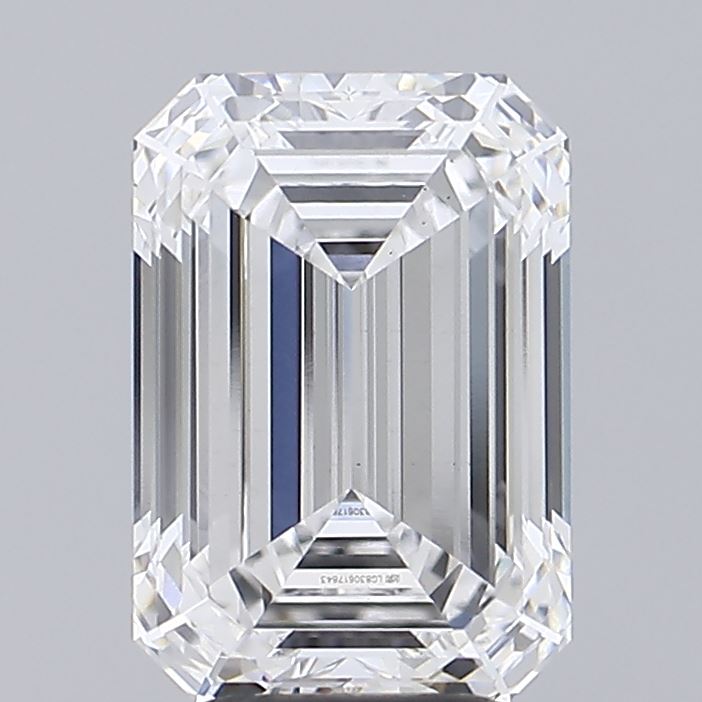 4.08 Carat Emerald Shaped, Ideal Cut, D Color, VVS2 Clarity, IGI Certified Lab Grown Diamond