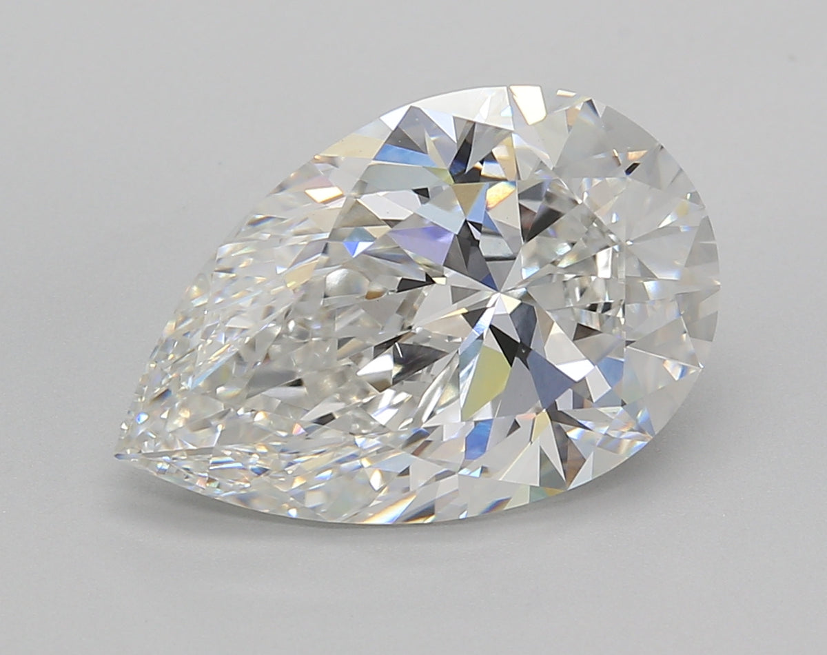 5.01 Carat Pear Shaped, Excellent Cut, F Color, VS1 Clarity, IGI Certified Lab Grown Diamond