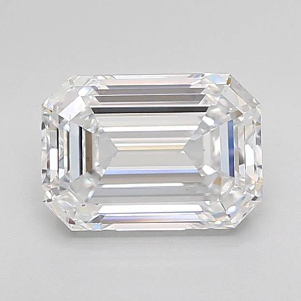 1.59 Carat Emerald Shaped, Ideal Cut, D Color, VVS2 Clarity, IGI Certified Lab Grown Diamond