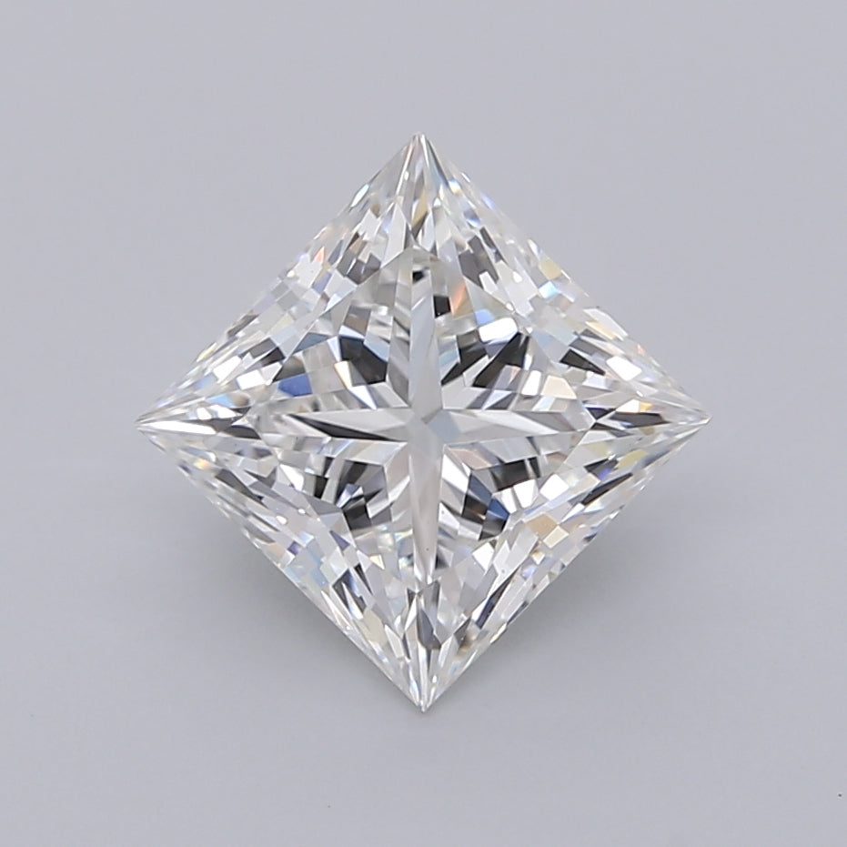 3.04 Carat Princess Shaped, Ideal Cut, F Color, VS1 Clarity, IGI Certified Lab Grown Diamond