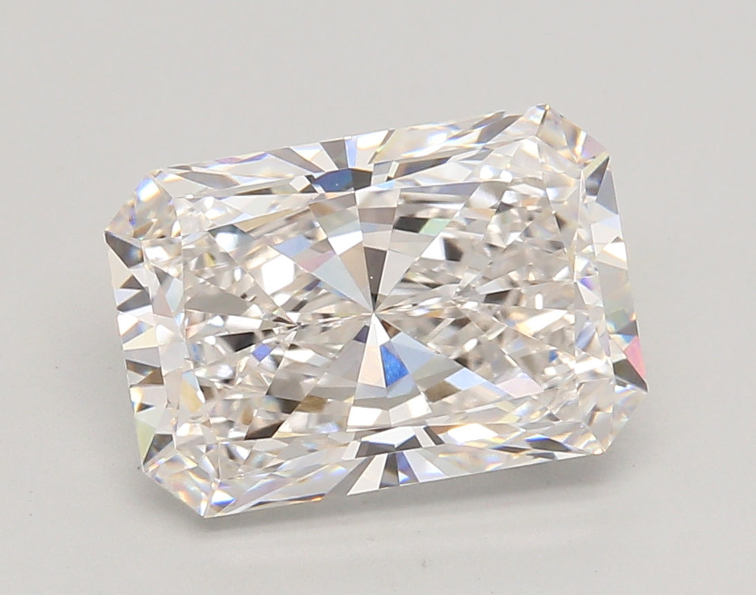 4.07 Carat Radiant Shaped, Ideal Cut, F Color, VVS2 Clarity, IGI Certified Lab Grown Diamond