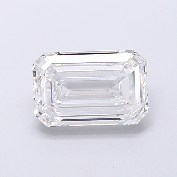 1.60 Carat Emerald Shaped, Very Good Cut, D Color, VVS1 Clarity, IGI Certified Lab Grown Diamond