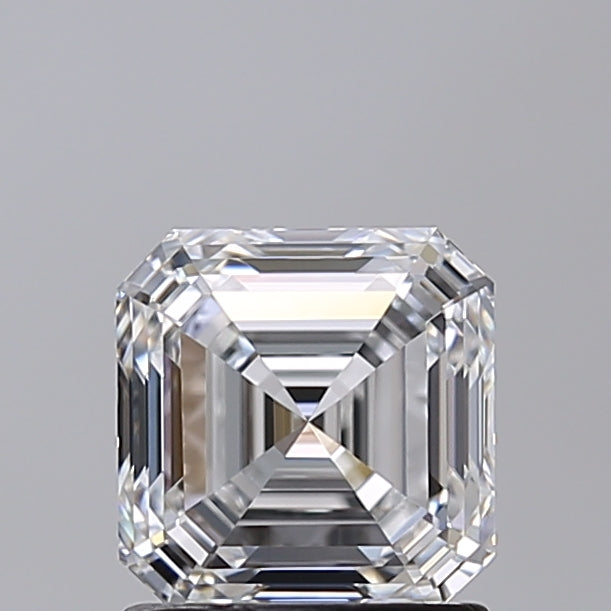 1.47 Carat Asscher Shaped, Ideal Cut, E Color, VVS2 Clarity, IGI Certified Lab Grown Diamond