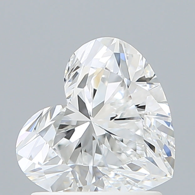 1.34 Carat Heart Shaped, Ideal Cut, E Color, VVS2 Clarity, IGI Certified Lab Grown Diamond