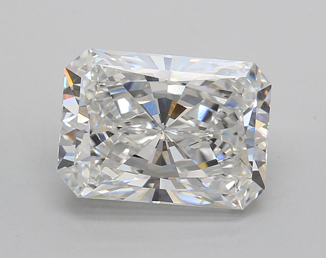 4.01 Carat Radiant Shaped, Excellent Cut, E Color, VVS2 Clarity, IGI Certified Lab Grown Diamond