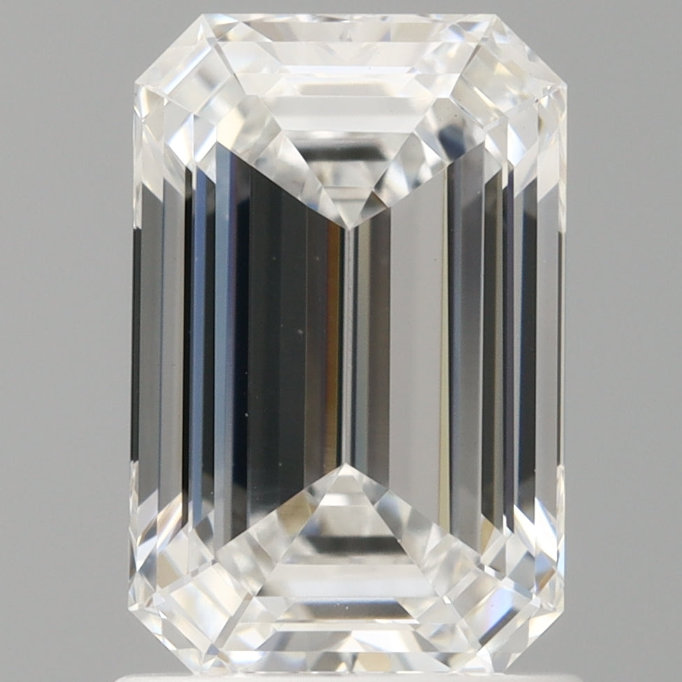 1.57 Carat Emerald Shaped, Ideal Cut, E Color, VVS2 Clarity, IGI Certified Lab Grown Diamond