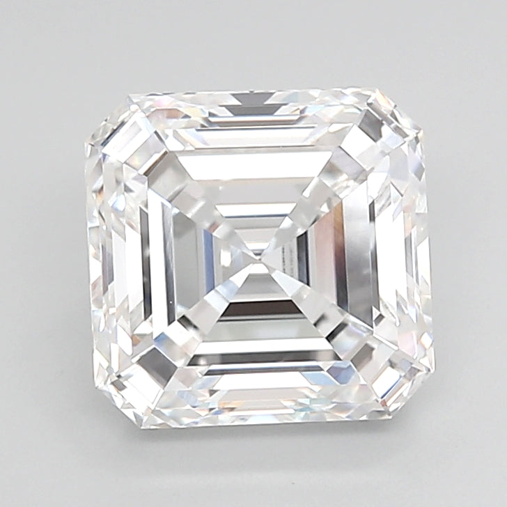 5.05 Carat Asscher Shaped, Ideal Cut, E Color, VVS2 Clarity, IGI Certified Lab Grown Diamond