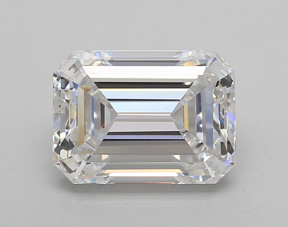 3.00 Carat Emerald Shaped, Excellent Cut, D Color, VS1 Clarity, IGI Certified Lab Grown Diamond