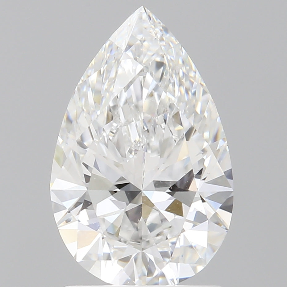 1.59 Carat Pear Shaped, Ideal Cut, E Color, VVS2 Clarity, IGI Certified Lab Grown Diamond