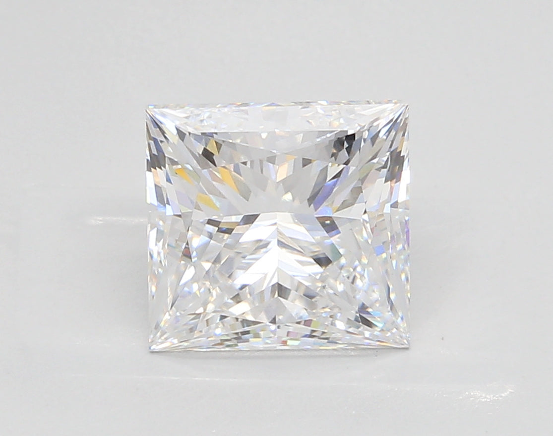 3.46 Carat Princess Shaped, Ideal Cut, E Color, VVS2 Clarity, IGI Certified Lab Grown Diamond