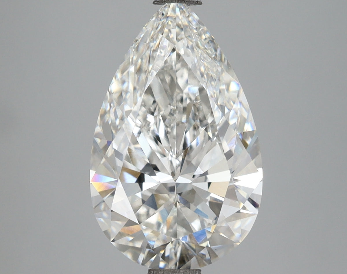 3.75 Carat Pear Shaped, Ideal Cut, E Color, VVS2 Clarity, IGI Certified Lab Grown Diamond