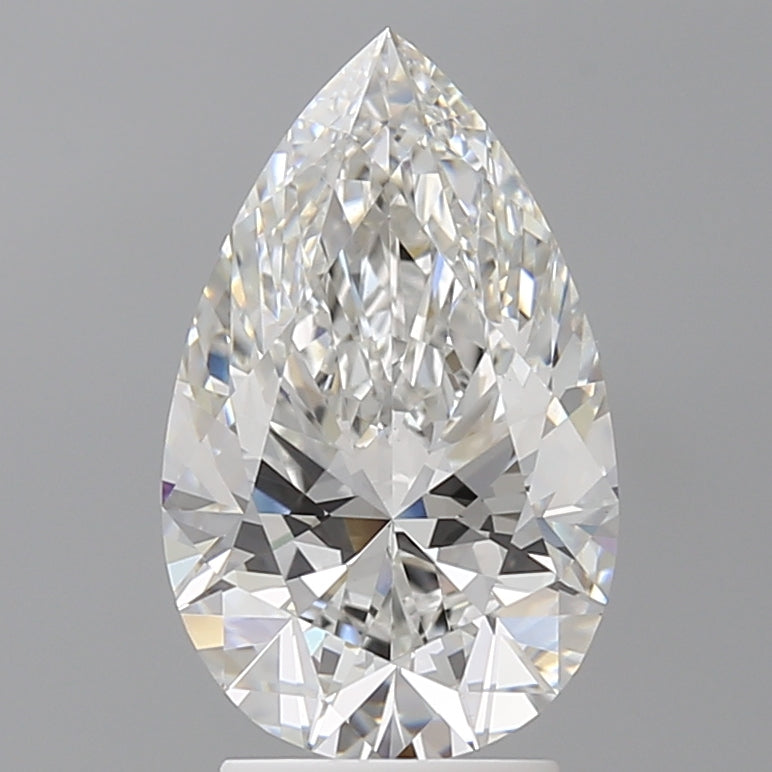 3.06 Carat Pear Shaped, Ideal Cut, F Color, VVS2 Clarity, IGI Certified Lab Grown Diamond