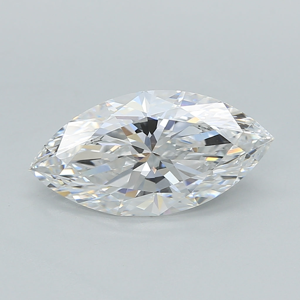 2.01 Carat Marquise Shaped, Ideal Cut, D Color, VVS1 Clarity, IGI Certified Lab Grown Diamond