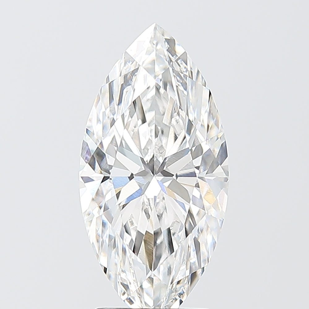 3.08 Carat Marquise Shaped, Ideal Cut, E Color, VVS2 Clarity, IGI Certified Lab Grown Diamond