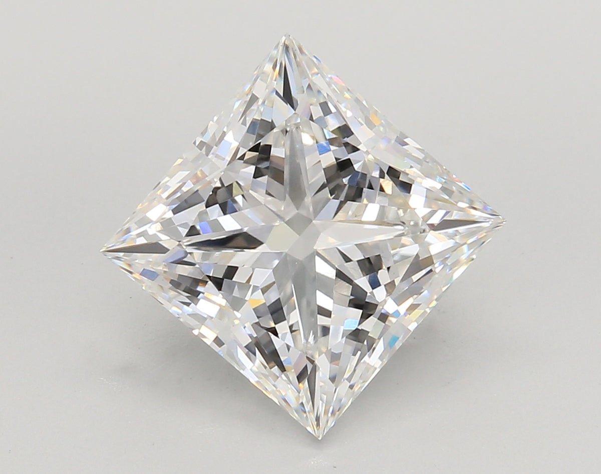 5.59 Carat Princess Shaped, Ideal Cut, E Color, VS1 Clarity, IGI Certified Lab Grown Diamond