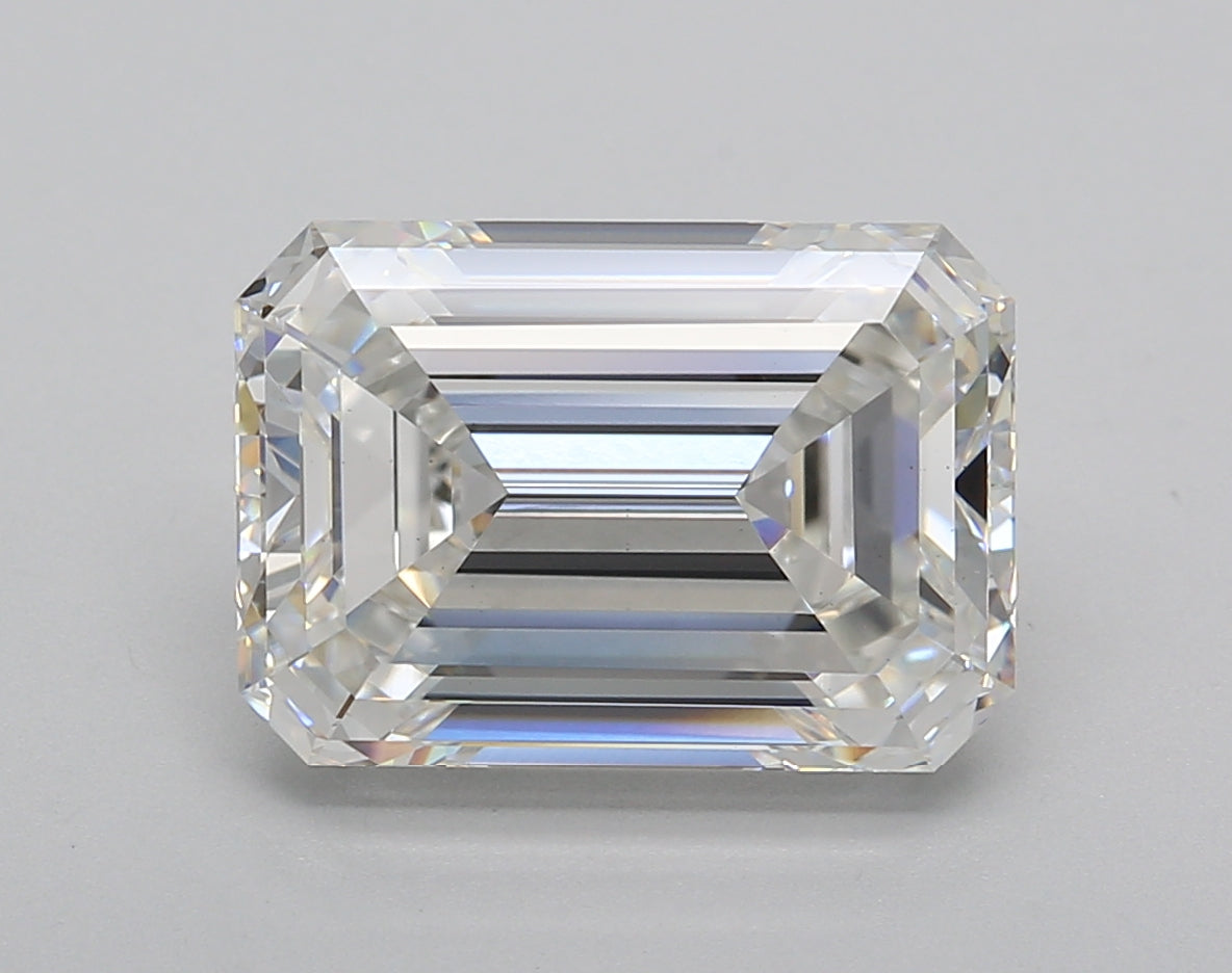 5.02 Carat Emerald Shaped, Excellent Cut, F Color, VS1 Clarity, IGI Certified Lab Grown Diamond