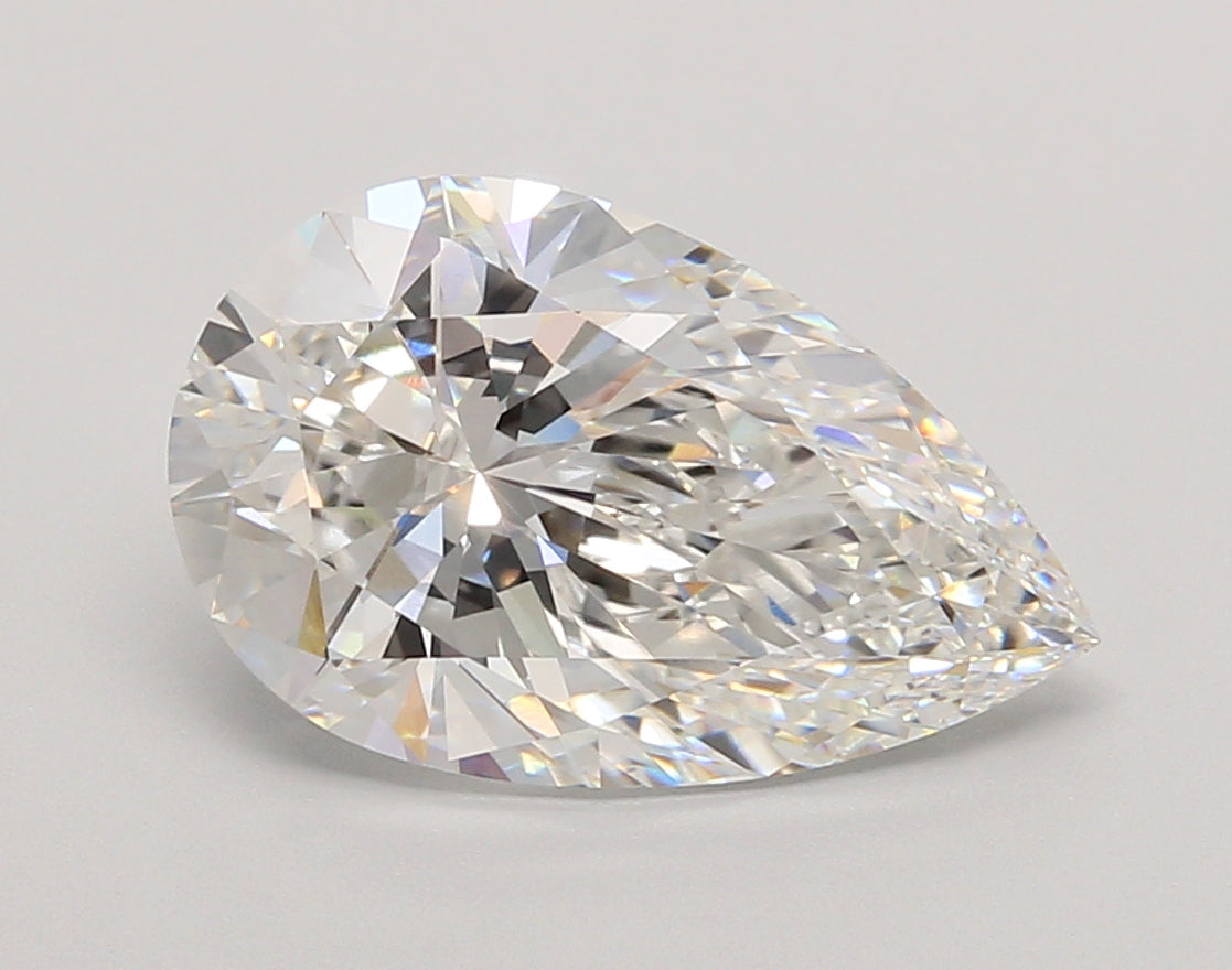 4.07 Carat Pear Shaped, Ideal Cut, E Color, VVS2 Clarity, IGI Certified Lab Grown Diamond
