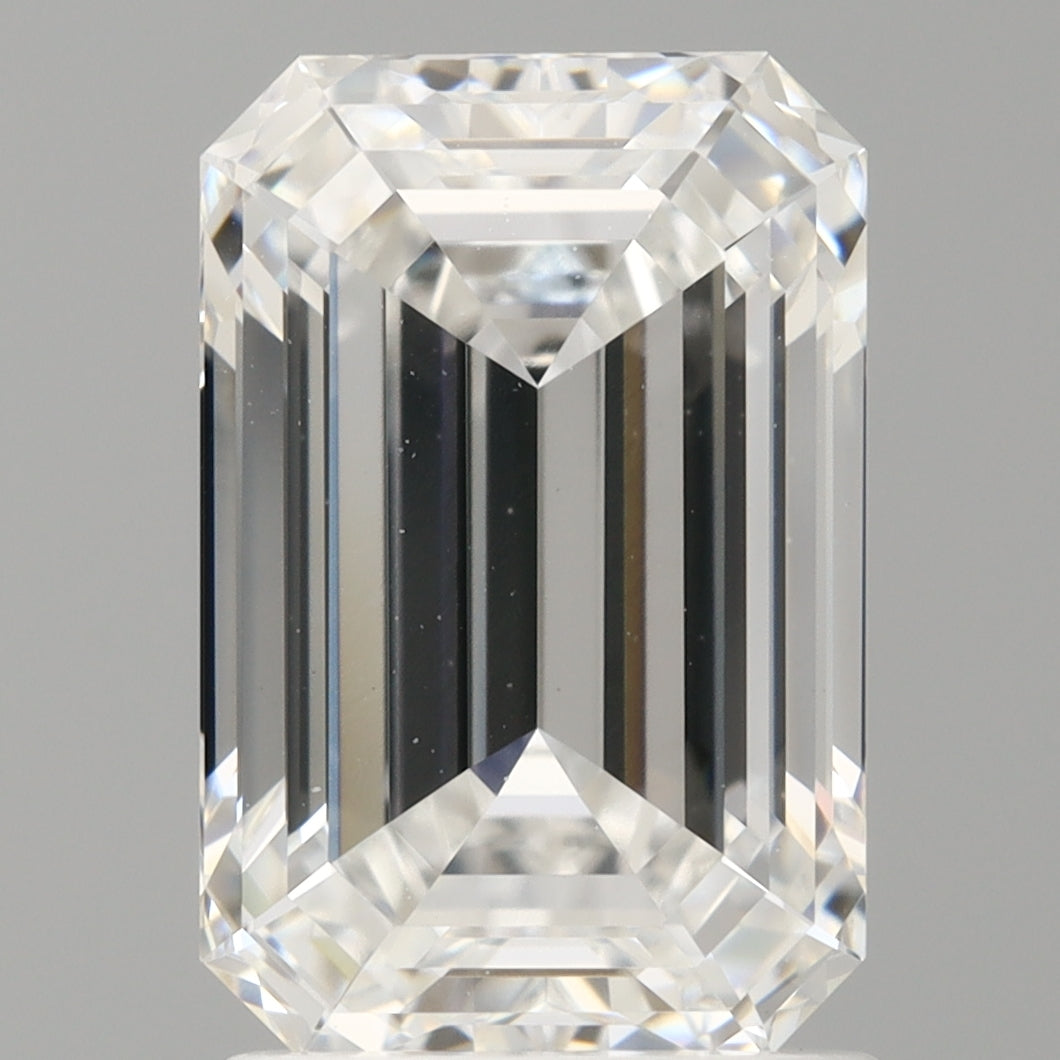 2.10 Carat Emerald Shaped, Ideal Cut, D Color, VVS2 Clarity, IGI Certified Lab Grown Diamond