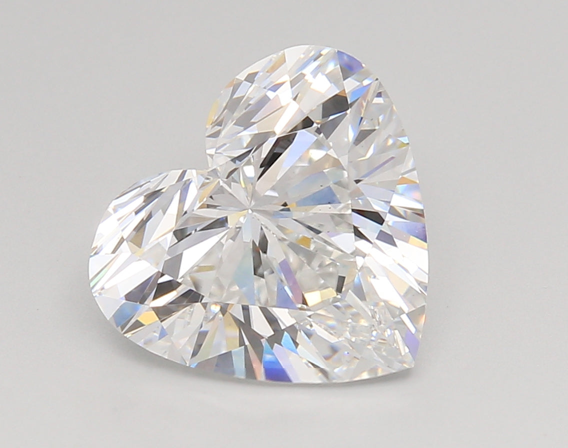 4.04 Carat Heart Shaped, Ideal Cut, D Color, VS1 Clarity, IGI Certified Lab Grown Diamond