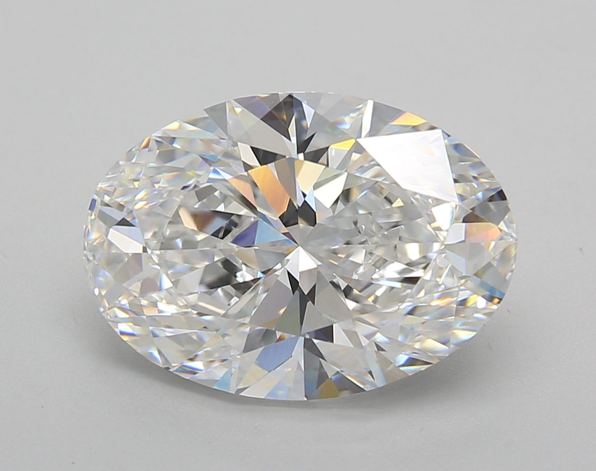 5.02 Carat Oval Shaped, Excellent Cut, D Color, VVS2 Clarity, IGI Certified Lab Grown Diamond
