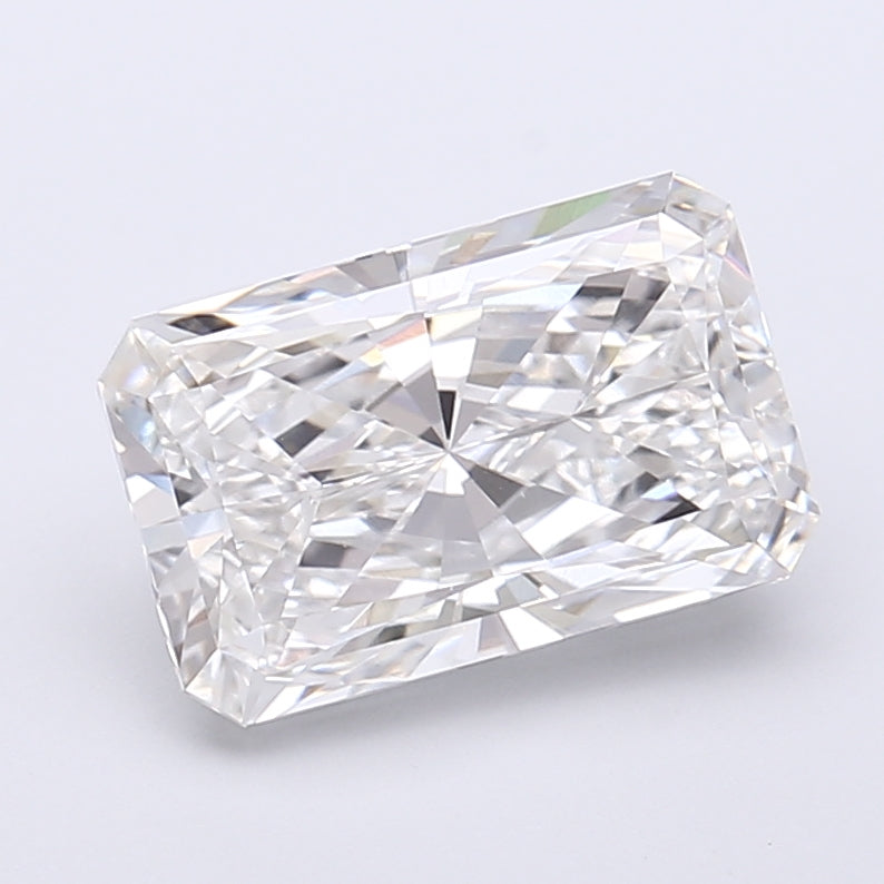 3.02 Carat Radiant Shaped, Very Good Cut, F Color, VVS2 Clarity, IGI Certified Lab Grown Diamond