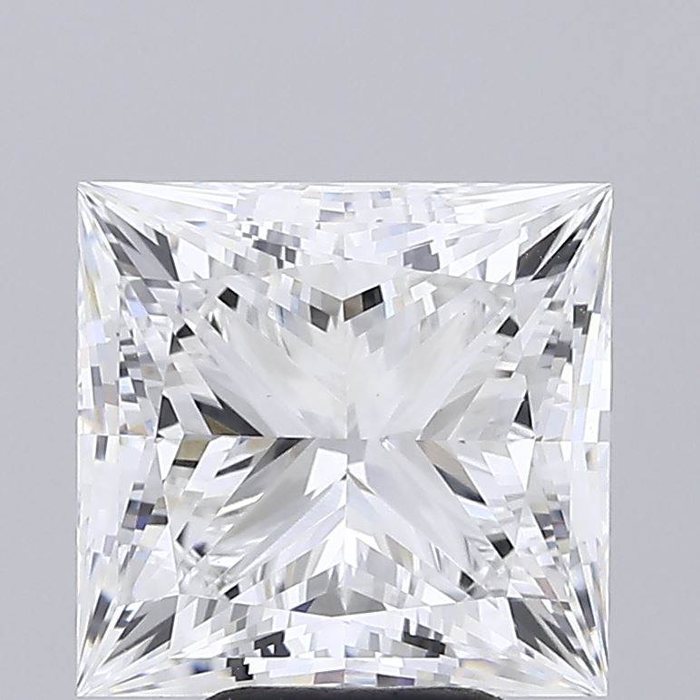 6.01 Carat Princess Shaped, Ideal Cut, E Color, VVS2 Clarity, IGI Certified Lab Grown Diamond