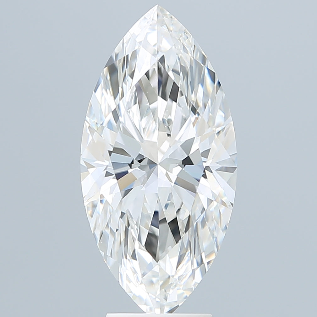 5.10 Carat Marquise Shaped, Ideal Cut, F Color, VVS2 Clarity, IGI Certified Lab Grown Diamond