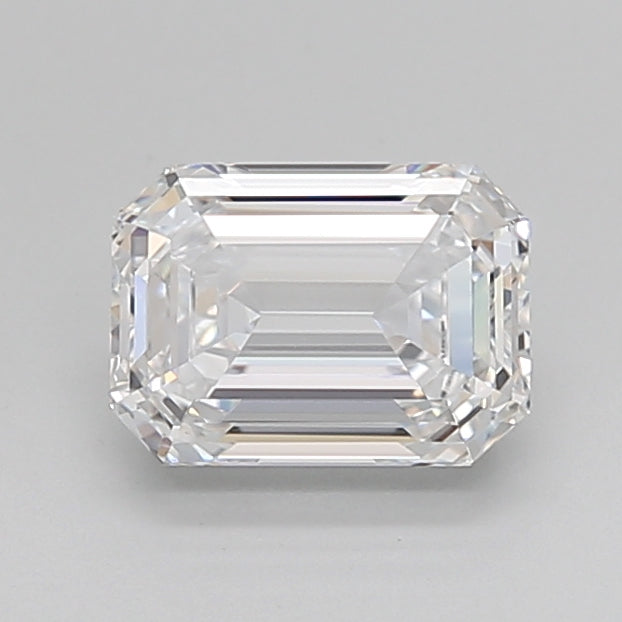 1.52 Carat Emerald Shaped, Ideal Cut, D Color, VVS2 Clarity, IGI Certified Lab Grown Diamond