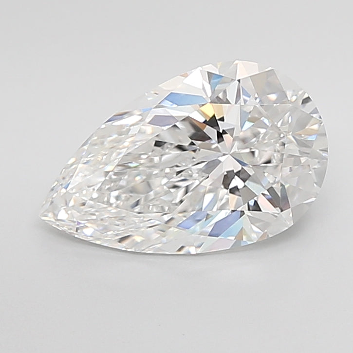 3.07 Carat Pear Shaped, Ideal Cut, E Color, VVS2 Clarity, IGI Certified Lab Grown Diamond