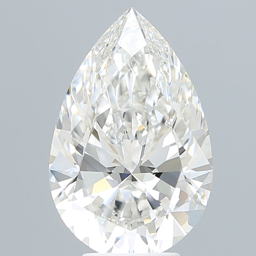 5.21 Carat Pear Shaped, Ideal Cut, F Color, VVS2 Clarity, IGI Certified Lab Grown Diamond