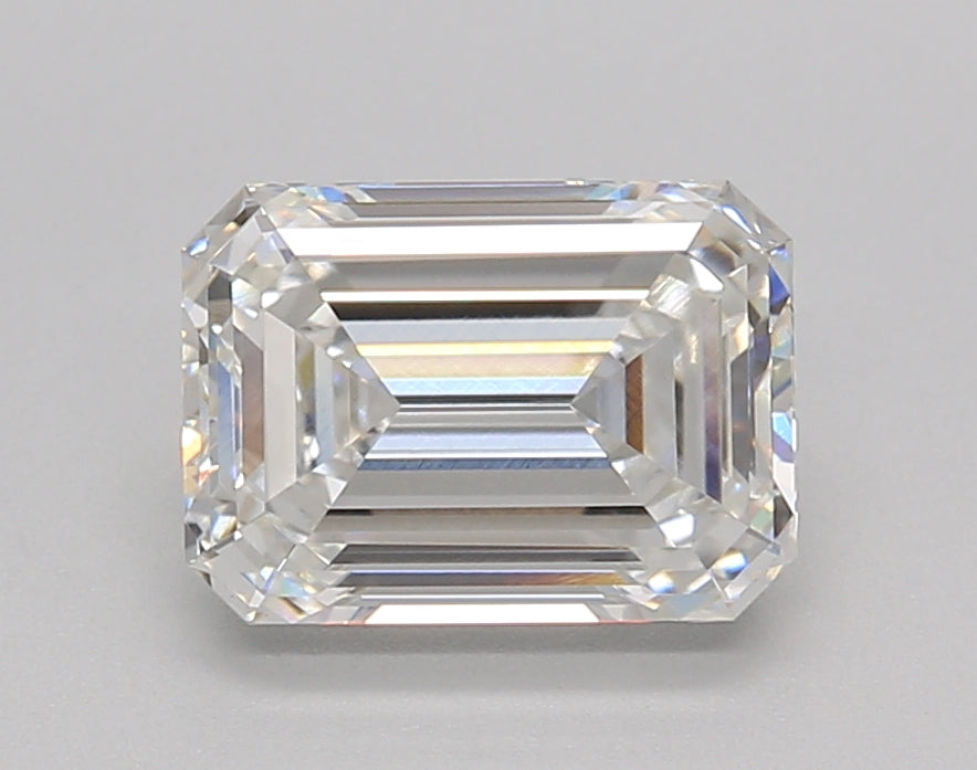 2.02 Carat Emerald Shaped, Ideal Cut, F Color, VVS2 Clarity, IGI Certified Lab Grown Diamond