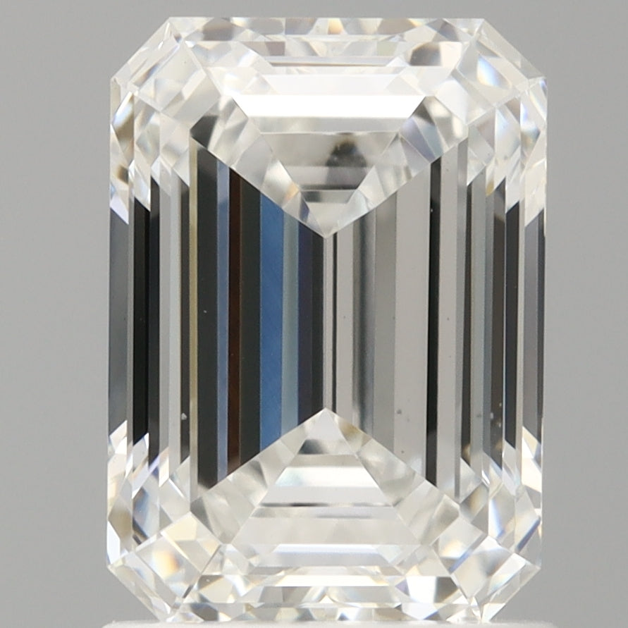 1.59 Carat Emerald Shaped, Ideal Cut, D Color, VVS2 Clarity, IGI Certified Lab Grown Diamond