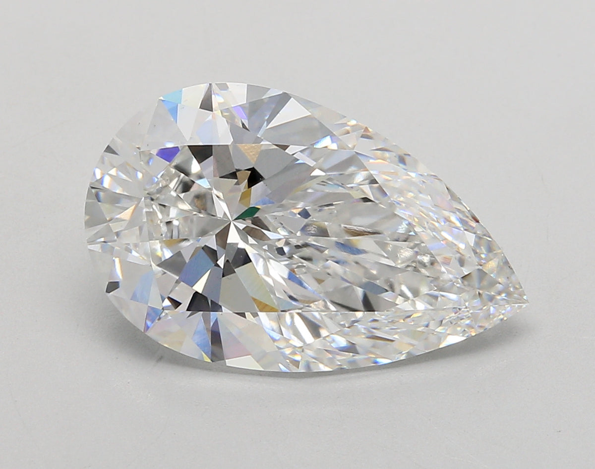 7.10 Carat Pear Shaped, Ideal Cut, E Color, VS1 Clarity, IGI Certified Lab Grown Diamond
